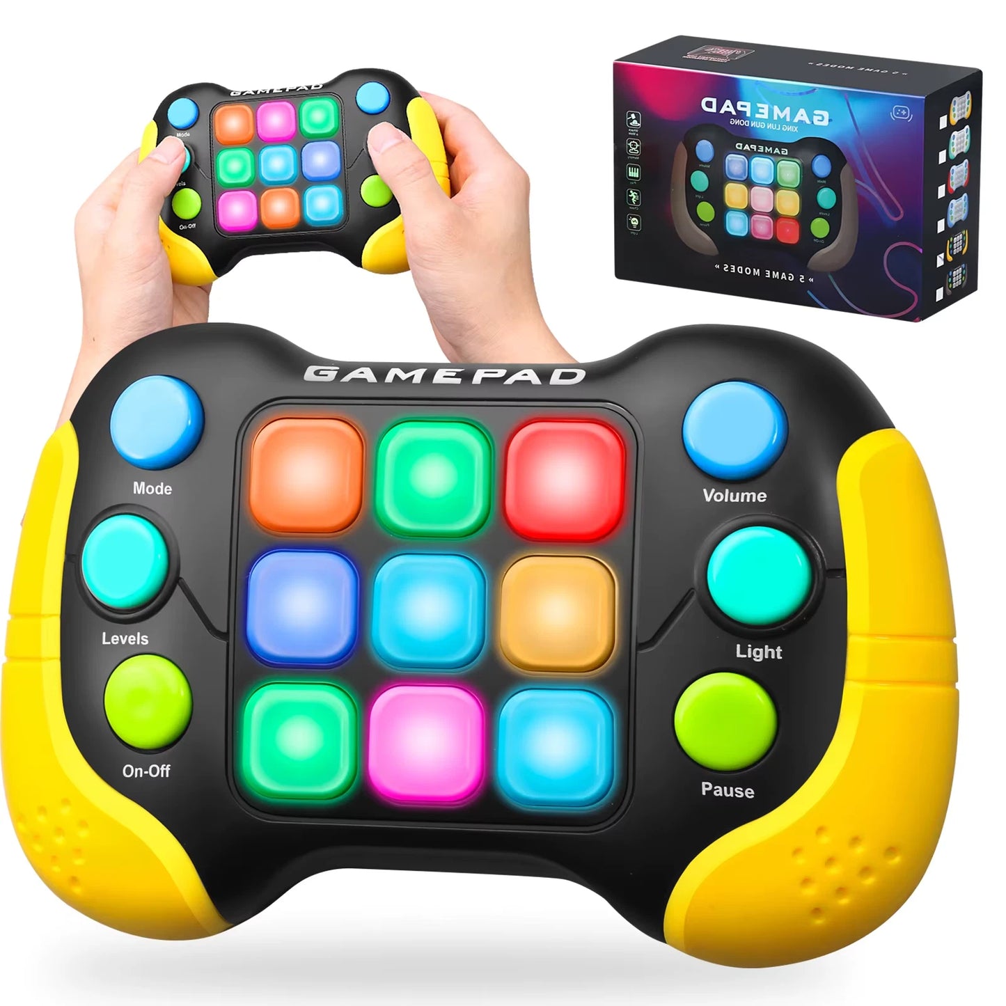 Electronic pop-up game light up play fidget toys handheld games for children adults Push button gamepads