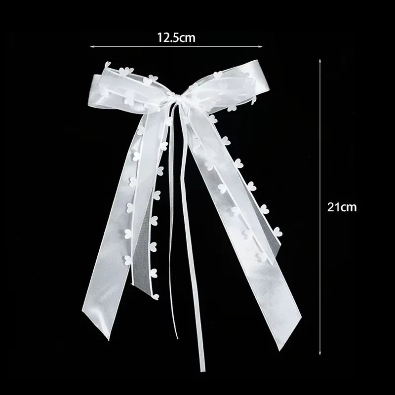 Wedding Bowknots Ribbon White Wedding Cars Chairs Bow Decoration DIY Bouquet Gift