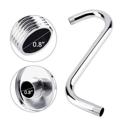 S Shaped Shower Arm Standard High Rise Shower Head Extension Pipe Shower Arm Extender Wall Mounted