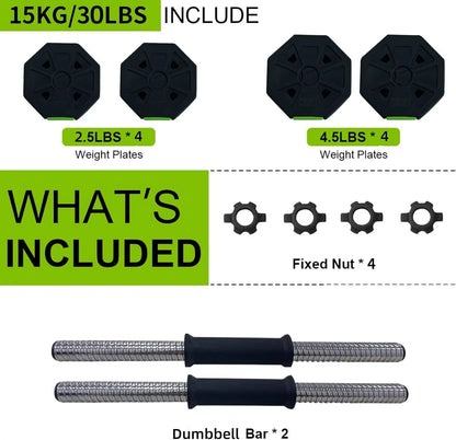Adjustable Dumbbell Set OF 2 In 1 Adjustable Dumbbell Set With Iron Handle NEW