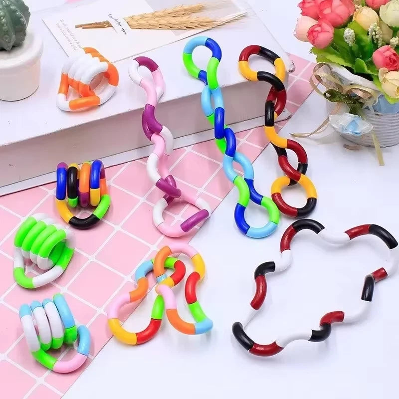 Tangle Fidget Toy Twisting Sensory Hand-Eye Coordination Toy Anxiety Relief Finger Toy for Kid Adult