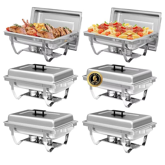 Chafing Dish Buffet Set 8QT Electric Stainless Steel 2 Pack Full Size Pans Food Warmer Chafing Fuel Holder