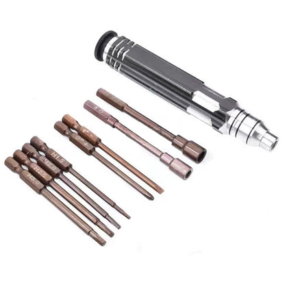 1 Set 8 In1 Metal Screwdriver Hobby Hardware Philip Flat Kit For RC Car Drone Plane Hex Philip Spanner Socket