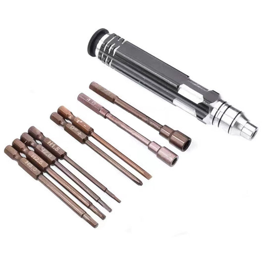 1 Set 8 In1 Metal Screwdriver Hobby Hardware Philip Flat Kit For RC Car Drone Plane Hex Philip Spanner Socket