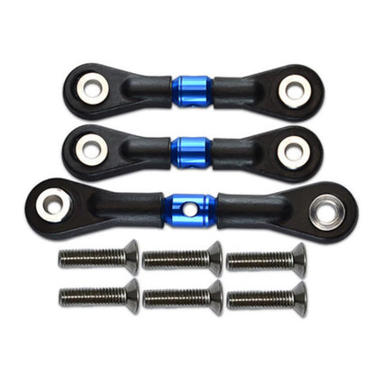3Pcs RC Car Steering Link Turnbuckles Metal Steering Link Rod Tie Rod For Tamiya
