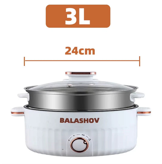 3L Portable Electric Rice Cooker Multifunctional Double Layer Pan Non-stick Cookware for Kitchen