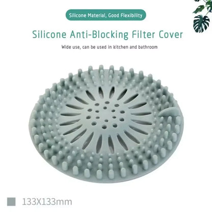 4PCS Round Silicone Drain Hair Catcher Kitchen Sink Strainer Bathroom Shower Bath Stopper Drain