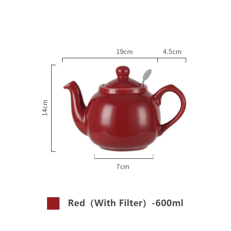 Pottery 600ML red ceramics tetra tea pot infuser welding kettle tea maker matcha coffeeware teaware