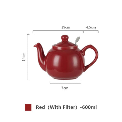 Pottery 600ML red ceramics tetra tea pot infuser welding kettle tea maker matcha coffeeware teaware