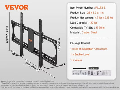 Full Motion TV Mount Fit for 26-90in TVs Swivel Tilt Horizontal Adjustment TV Wall Mount Bracket W