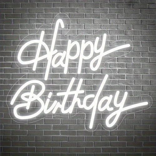 Happy Birthday Neon Wall Decoration, LED Neon Night Lights Birthday Decorative Lights, Home Decoration