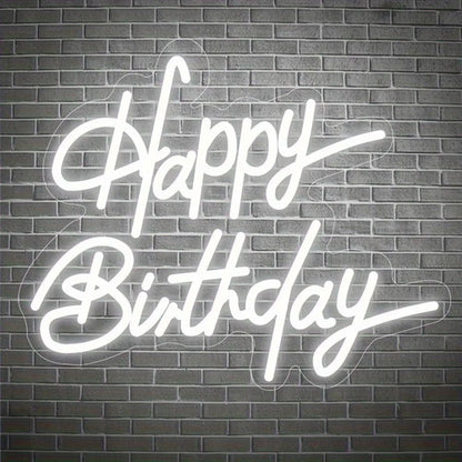 Happy Birthday Neon Wall Decoration, LED Neon Night Lights Birthday Decorative Lights, Home Decoration