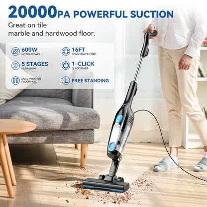 R3S Corded Vacuum Cleaner 16Kpa 6M Extra Long Cord Handheld Vacuum Cleaner Hard Floor Household Appliance