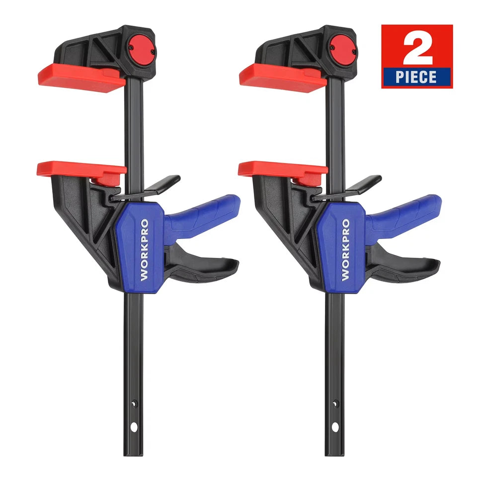 2PC Ratchet Bar Clamp Set 6-Inch Quick Release and One-Handed Heavy-Duty Bar Clamp/Spreader