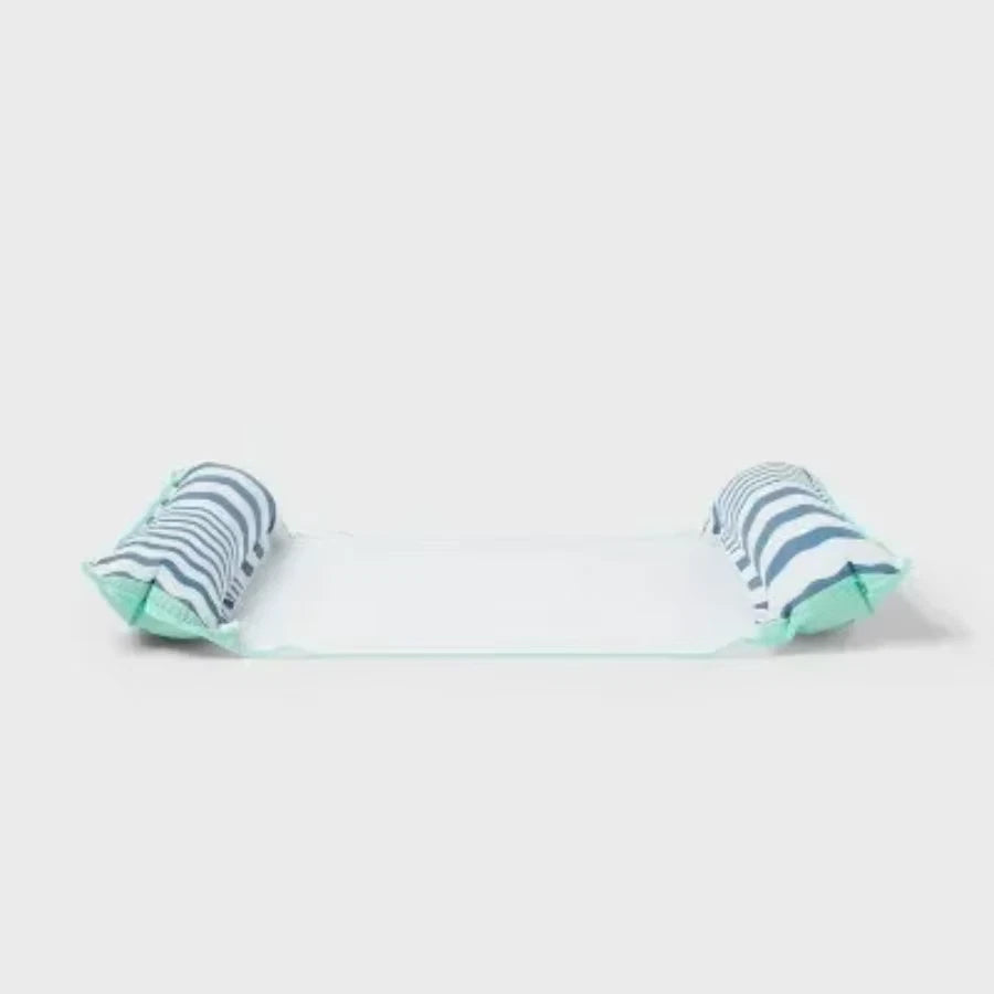 Water Hammock Pool Lounger Blue Stripes Highlights Cool Striped Hammock For Pool