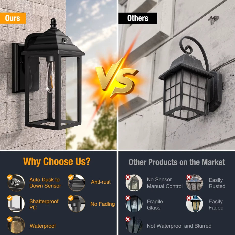 Outdoor Lights Fixture Wall Sconce 2 Sets Porch Lights Outdoor Wall Lantern Decor for Exterior House Garage Patio