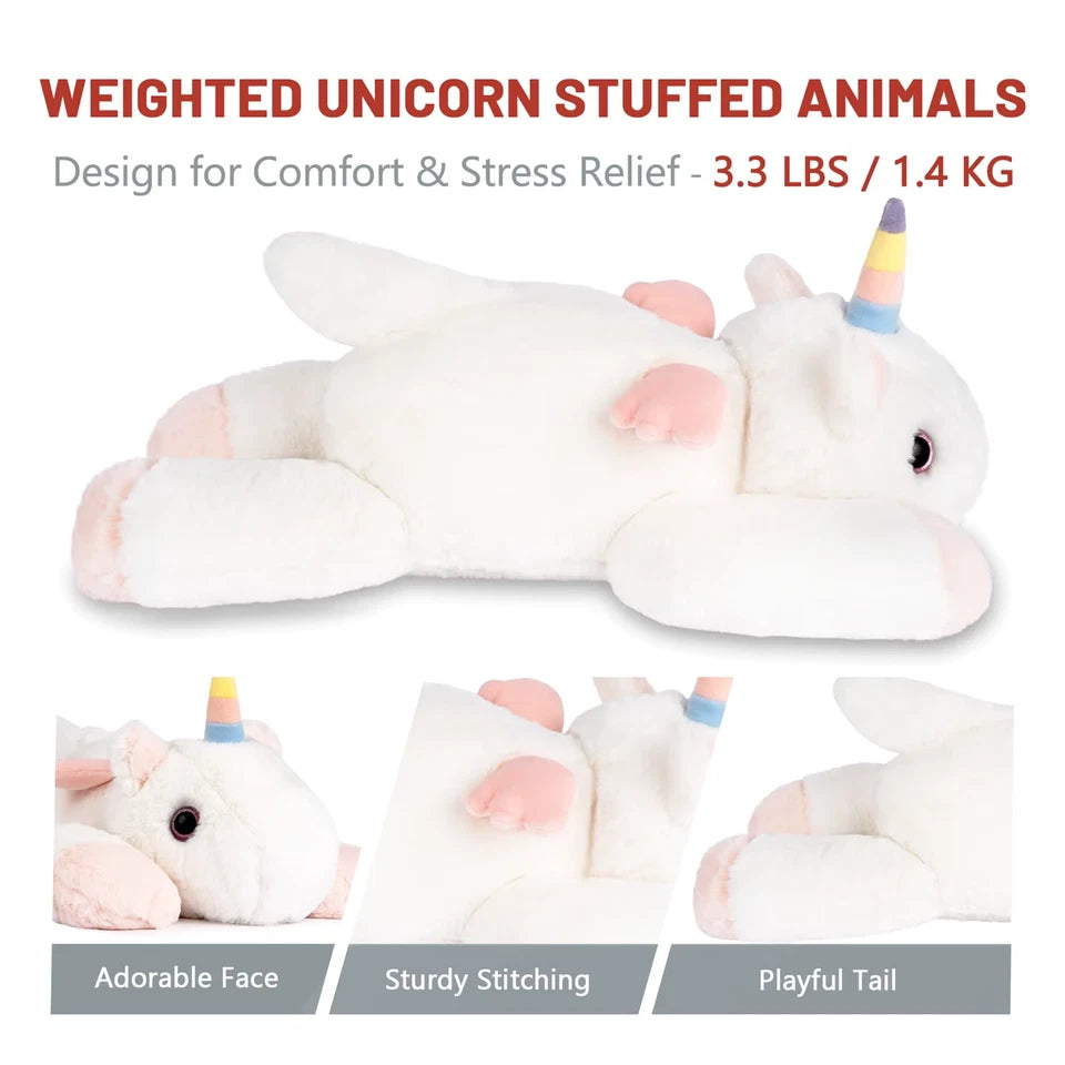 3.3 Pound Unicorn Weighted Stuffed Animals Plush Toy Large Giant Pillowfort Body Pillow Animal