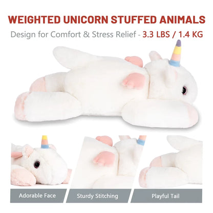 3.3 Pound Unicorn Weighted Stuffed Animals Plush Toy Large Giant Pillowfort Body Pillow Animal