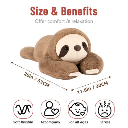 3.3lb Weighted Sloth Stuffed Animals Large Plush Pillow for Kids Adults 20in CuteToy Gift