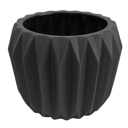 Stoneware Fluted Planter Decorative Flower Pot Indoor Outdoor Suitable Succulents Herbs Modern