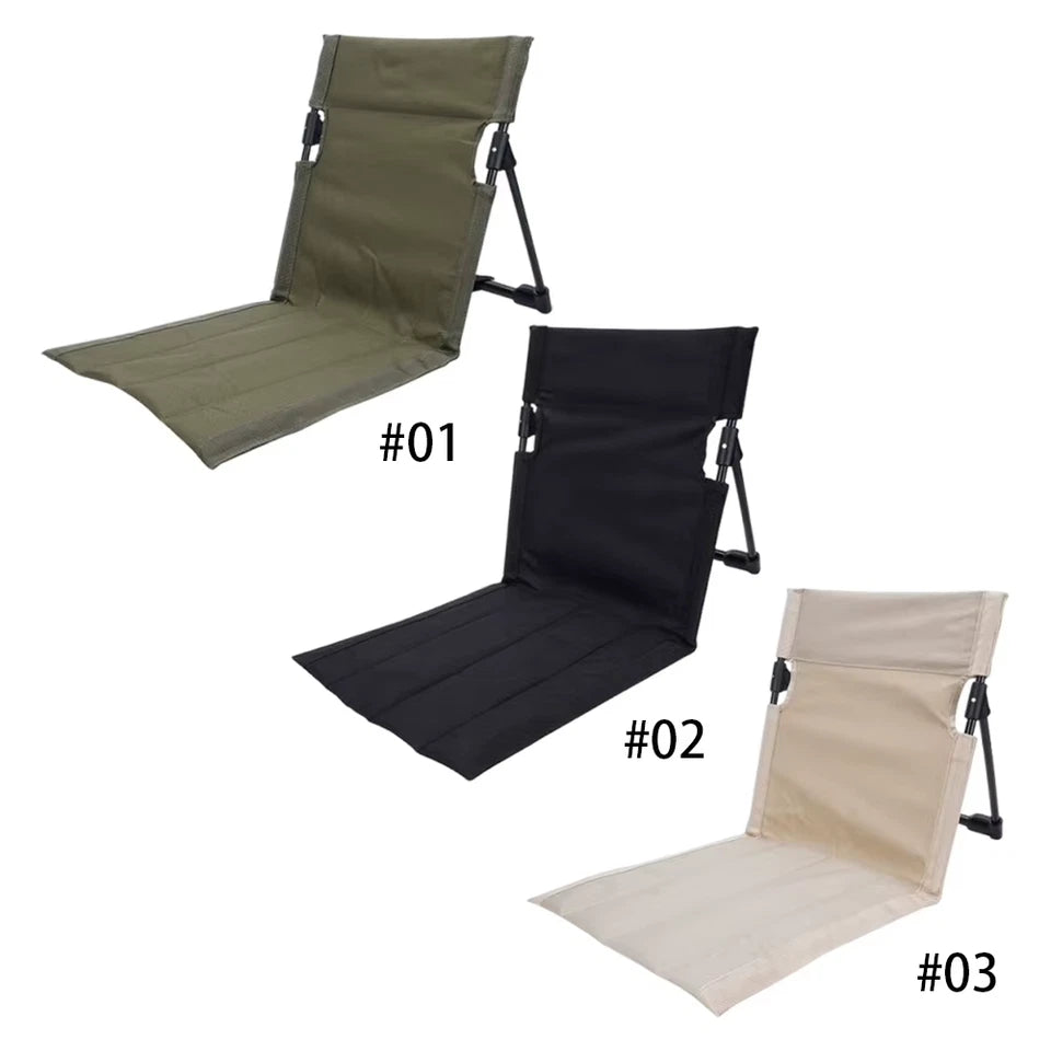 Folding Beach Chair with Back Support Outdoor Camping Chair Lounge Chair Floor Chair