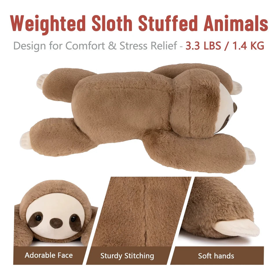 3.3lb Weighted Sloth Stuffed Animals Large Plush Pillow for Kids Adults 20in CuteToy Gift