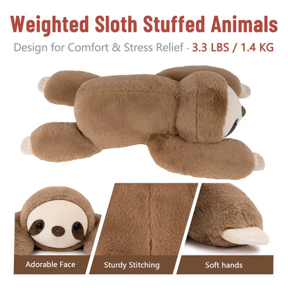 3.3lb Weighted Sloth Stuffed Animals Large Plush Pillow for Kids Adults 20in CuteToy Gift