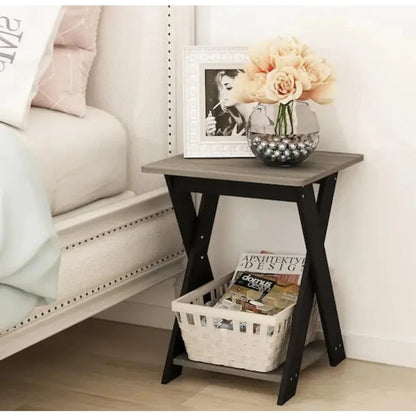 Simplistic Oak Criss Crossed End Table Leg End table Is Stylish Yet Functional