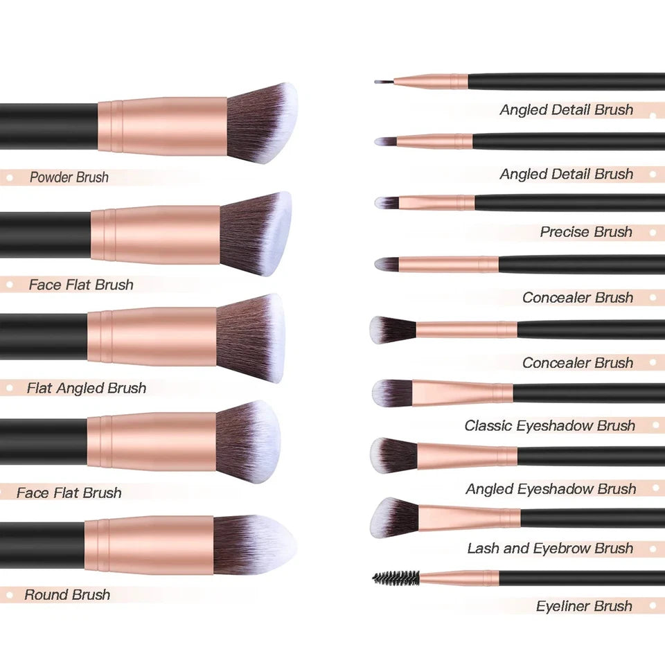 14Pcs Makeup Brush Set for Beginners Soft Bristle Powder Brush Blush Eye Shadow Beauty Tools