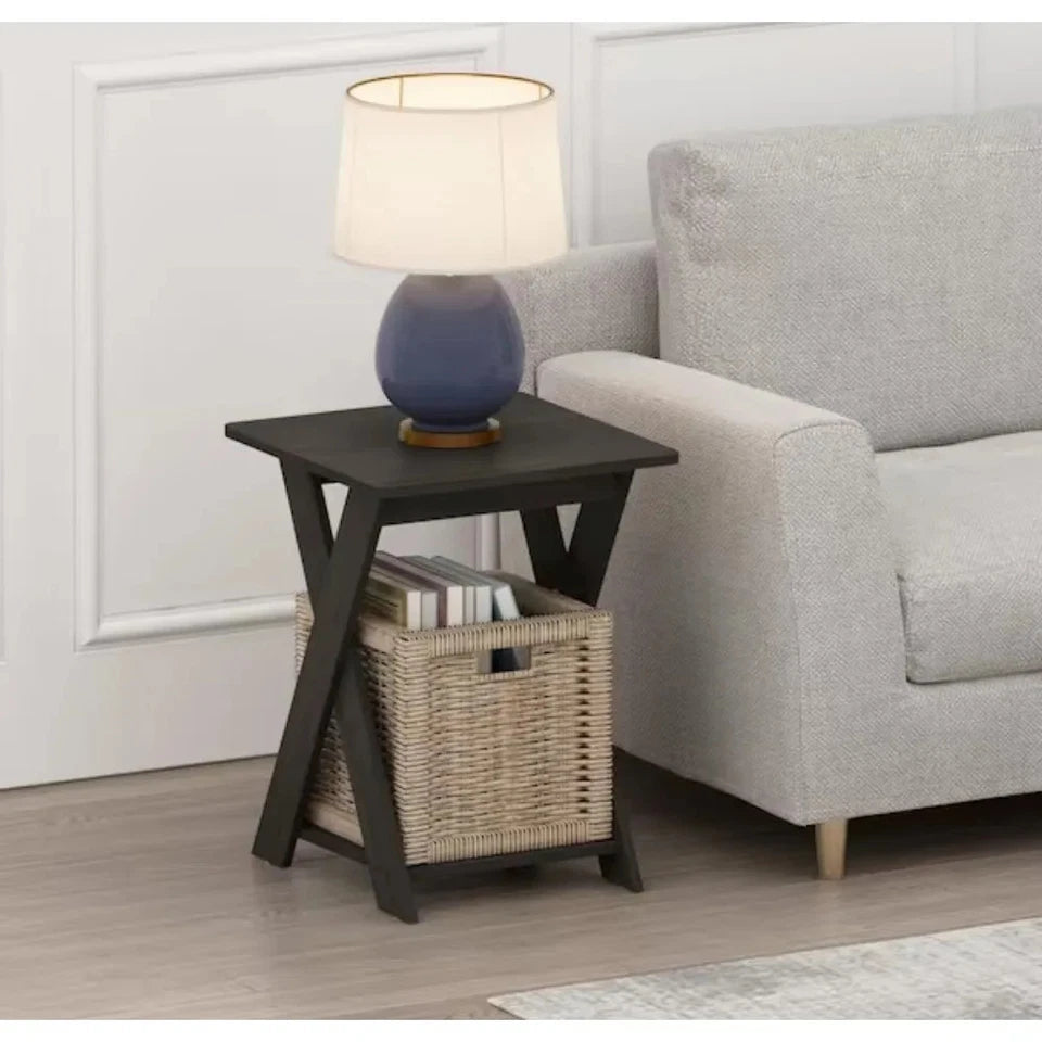 Simplistic Oak Criss Crossed End Table Leg End table Is Stylish Yet Functional