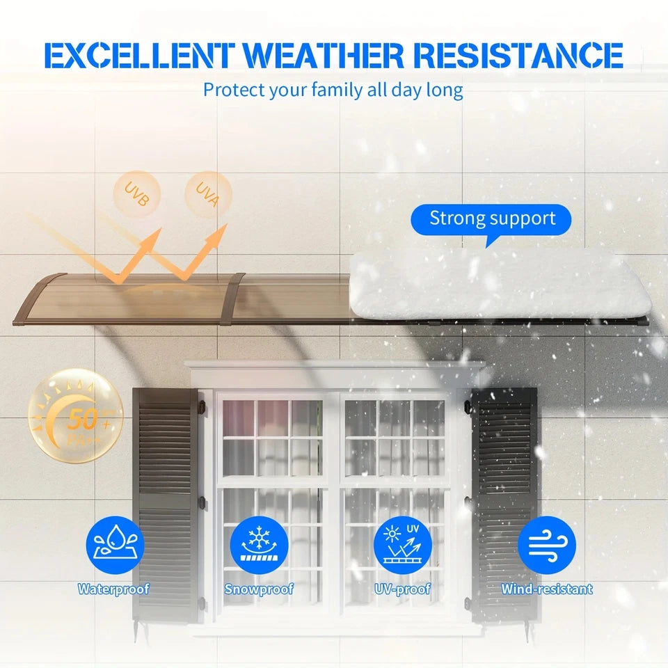 Canopy for Door Window UV Rain Snow Sunlight Protection Polycarbonate Hollow Sheet Outdoor