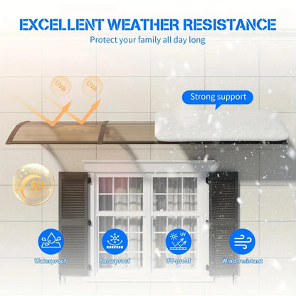 Canopy for Door Window UV Rain Snow Sunlight Protection Polycarbonate Hollow Sheet Outdoor