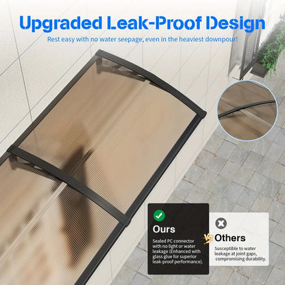 Canopy for Door Window UV Rain Snow Sunlight Protection Polycarbonate Hollow Sheet Outdoor