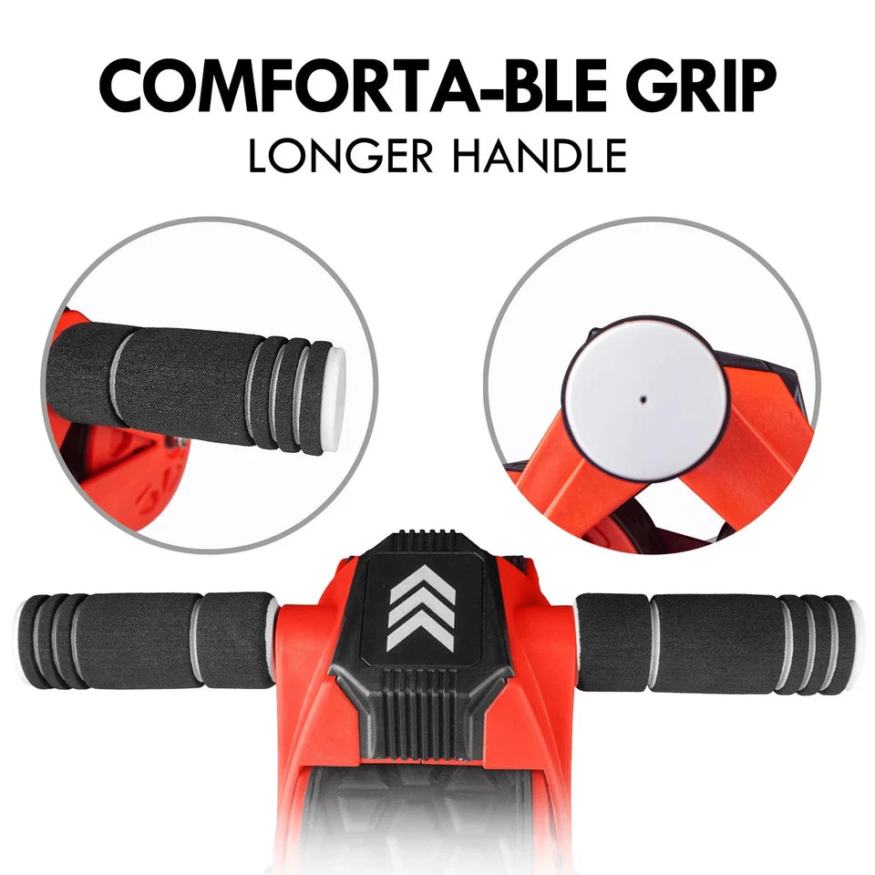 Ab Wheel Roller Automatic Rebound with Knee Pad Mat Core Muscle Ab Trainer with Intelligent Display