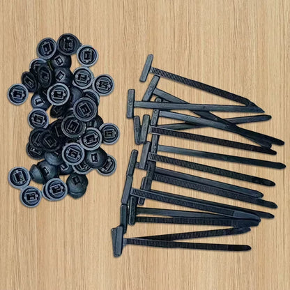 30 Pcs Plastic Cable Ties Black Reusable Self Locking Nylon Clamps Cord Tie Duty Cables