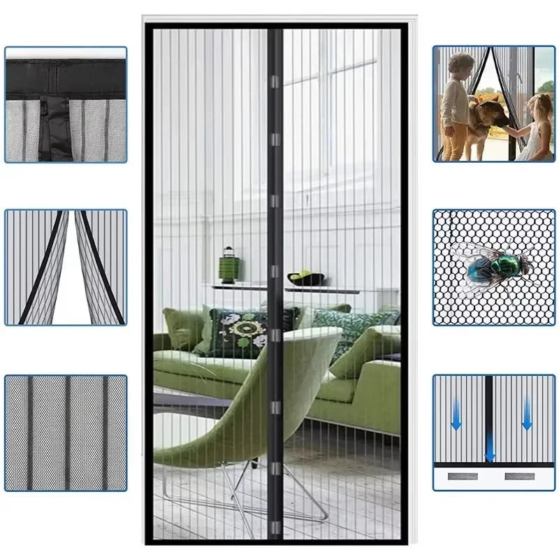Magnetic Mosquito Net Summer Insect Fly Control Door Curtain Net Automatic Closing Door Screen