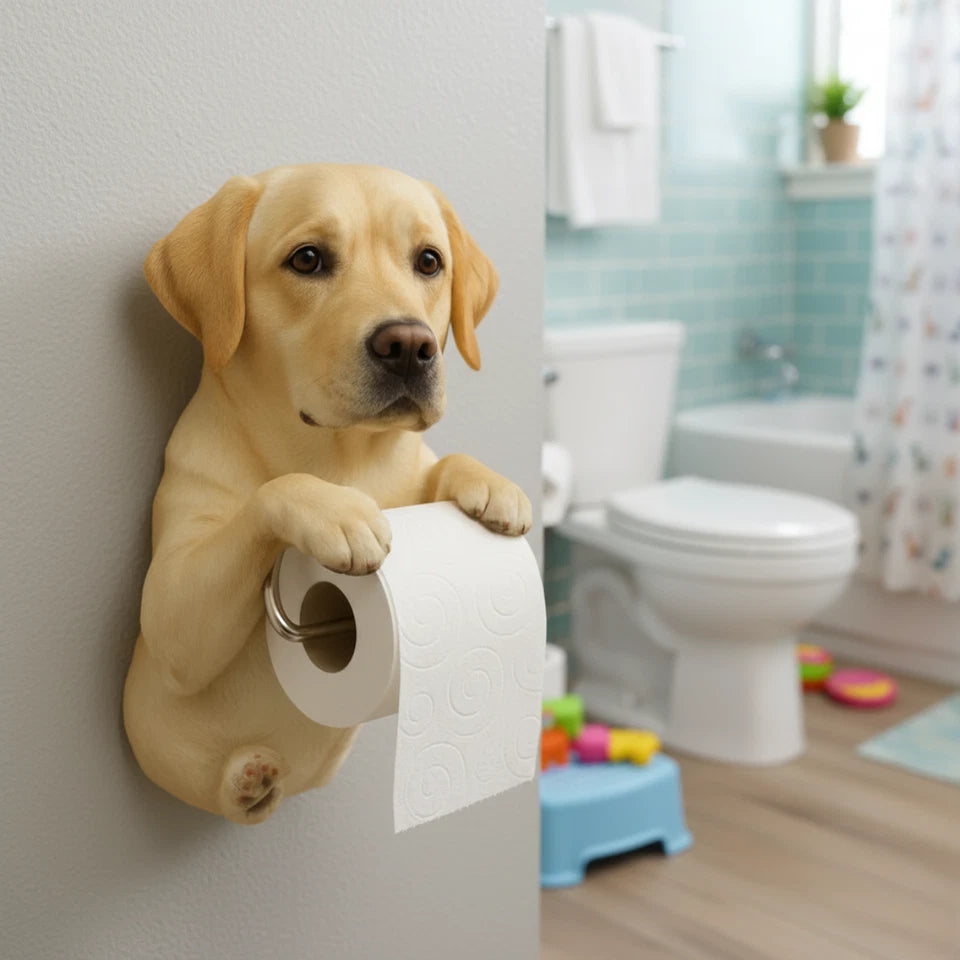 Wall Mount Toilet Paper Roll Holder 3D Printed Dog Paper Roll Holder Decorative Dog Shape Paper Stand