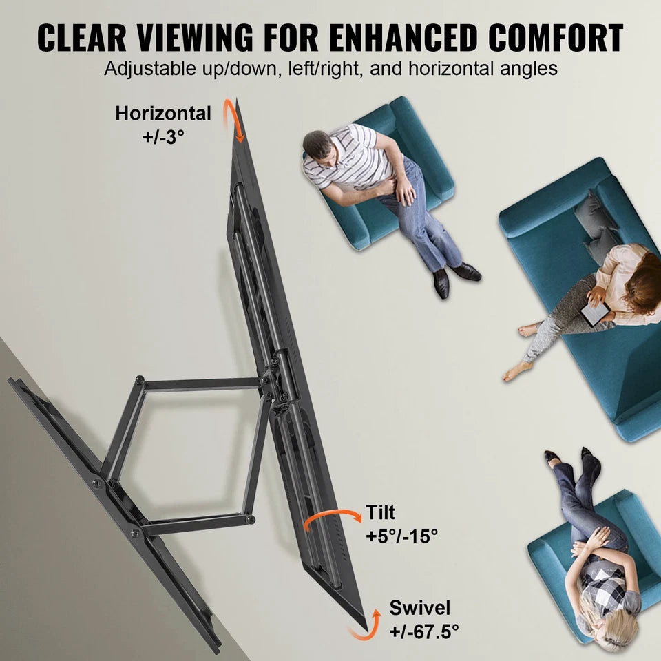 Full Motion TV Mount Fit for 26-90in TVs Swivel Tilt Horizontal Adjustment TV Wall Mount Bracket W