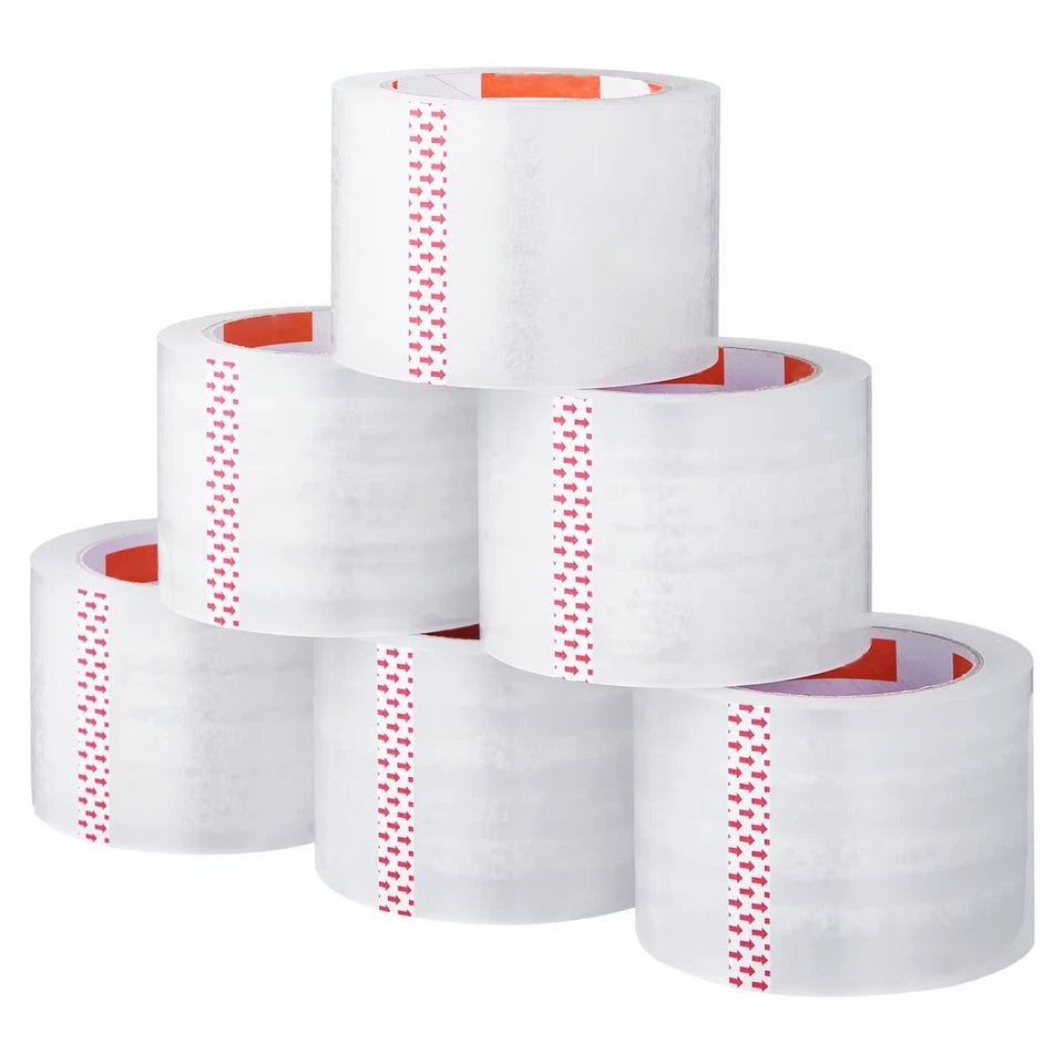 6 Rolls 7.6CM 70M High Viscosity Clear Adhesive Tape Transparent Packaging Tape for Office