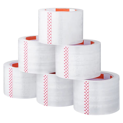6 Rolls 7.6CM 70M High Viscosity Clear Adhesive Tape Transparent Packaging Tape for Office