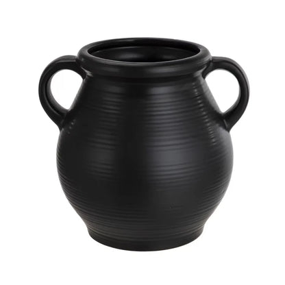Ribbed Ceramic Vase Antique-Inspired Home Décor Decorative Vase Floral Arrangements Knitting Supplies Plant