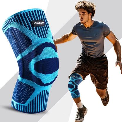 1 Pack of Professional Sports Knee Pads Knee Pads Meniscus Silicone Spring Support, Running Fitness