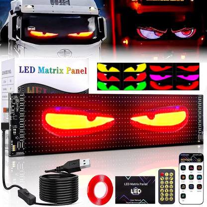 Bright Devil Eyes LED Light Demon's Eye Programmable Scrolling LED Sign Flexible Screen for Store and Car Displays