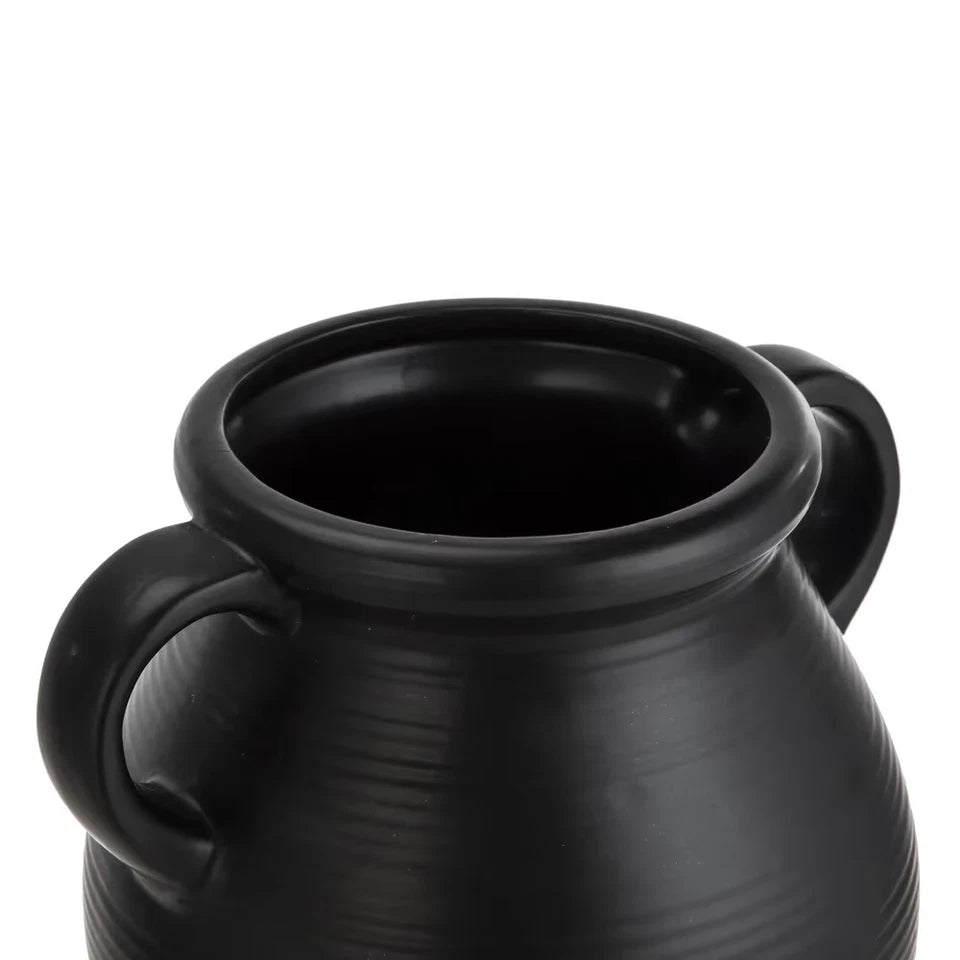 Ribbed Ceramic Vase Antique-Inspired Home Décor Decorative Vase Floral Arrangements Knitting Supplies Plant
