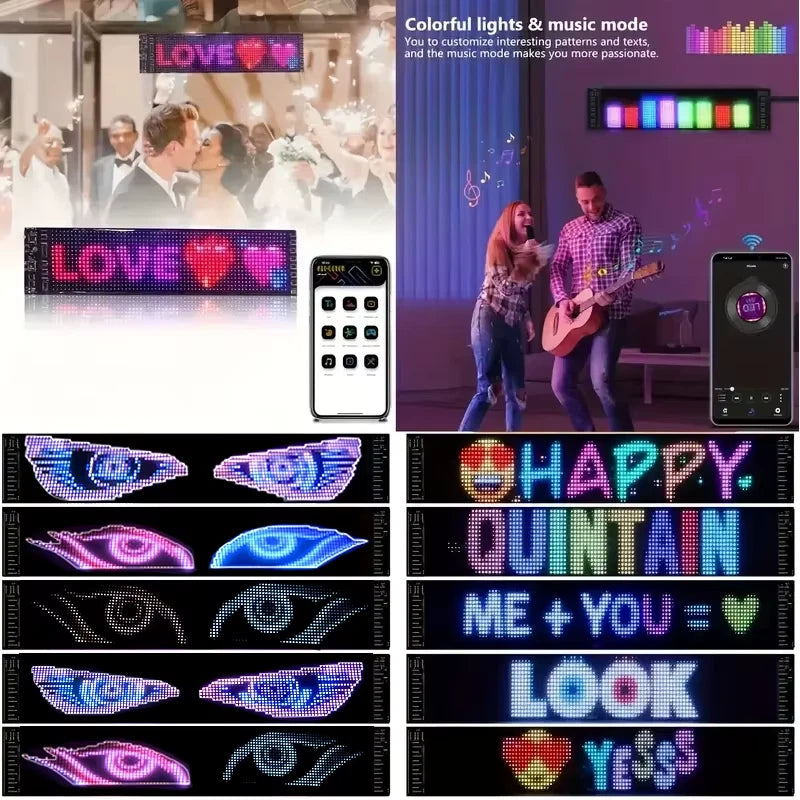 Bright Devil Eyes LED Light Demon's Eye Programmable Scrolling LED Sign Flexible Screen for Store and Car Displays