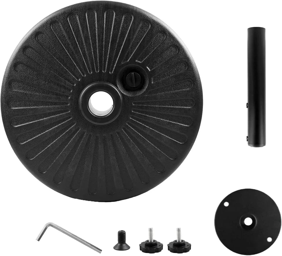 44BLS Outdoor Furniture Weighted Base - Adjustable Anti-Wind Sand/Water Fillable Anchor Stand for Patio