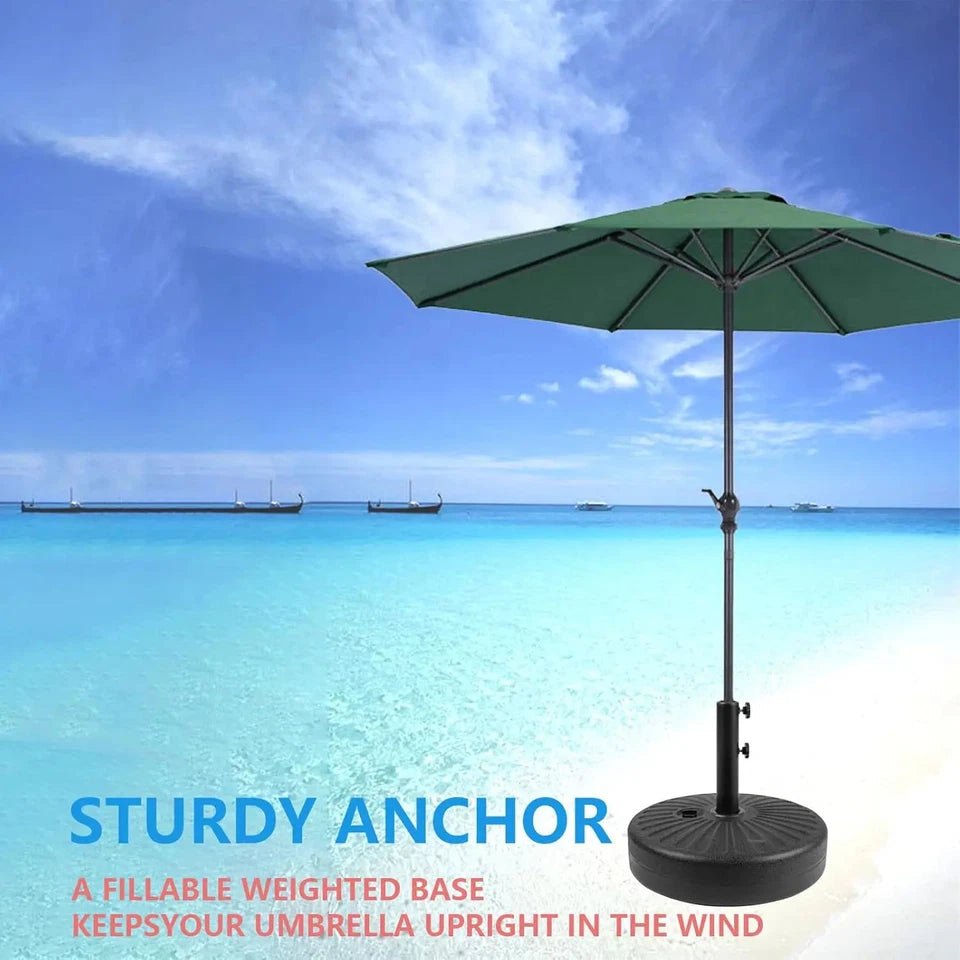 44BLS Outdoor Furniture Weighted Base - Adjustable Anti-Wind Sand/Water Fillable Anchor Stand for Patio