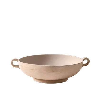 Ceramic Low Stone Distressed Bowl Decorative Centerpiece Home Tabletop Display Gift