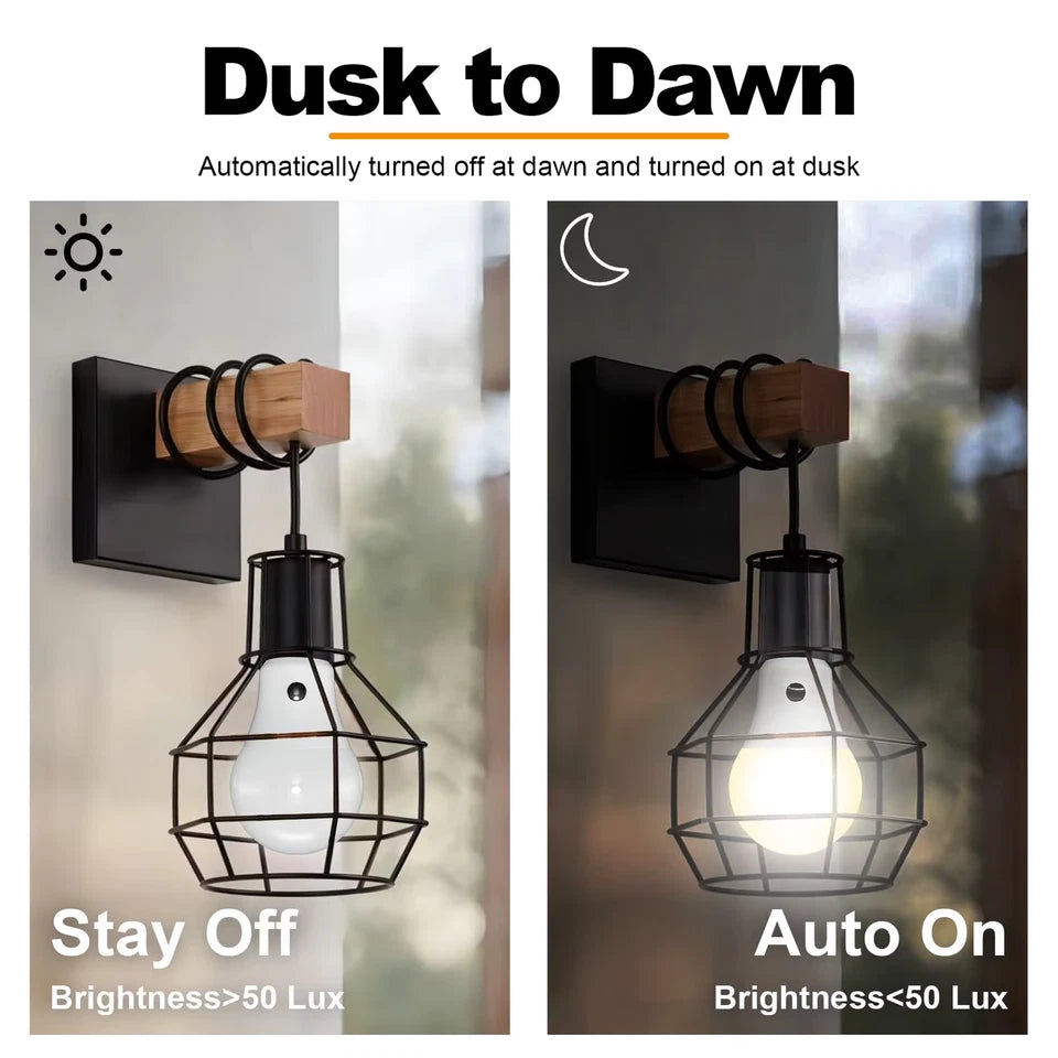 4PCS Dusk to Dawn LED Outdoor Light Bulb Warm/Cool White A19 Automatic Light Bulbs