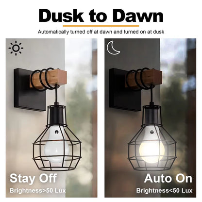 4PCS Dusk to Dawn LED Outdoor Light Bulb Warm/Cool White A19 Automatic Light Bulbs